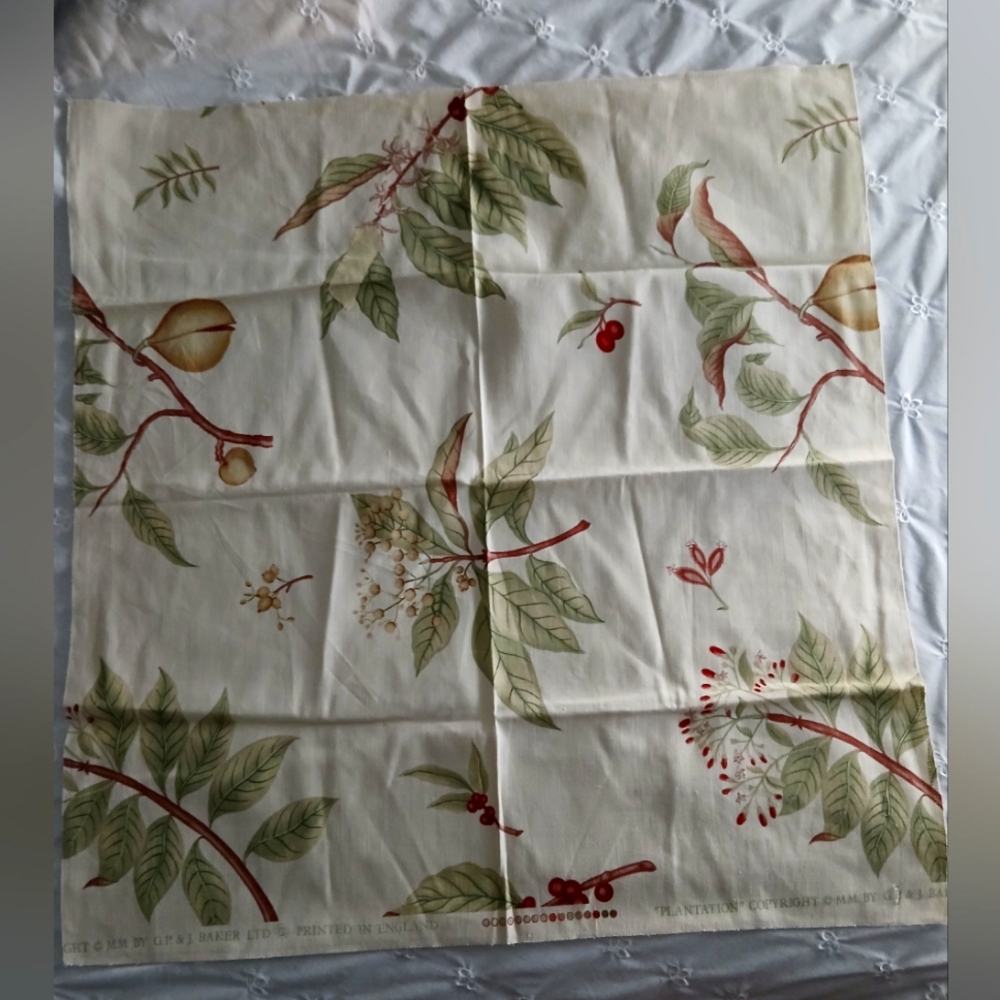 GP&J Baker Lee Jofa "Plantation" fabric remnant 24" x 24"